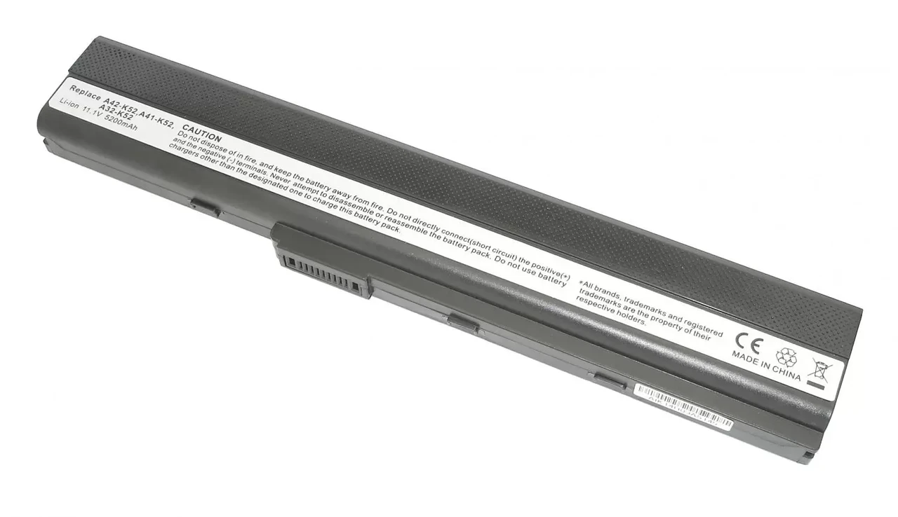 Аккумулятор (батарея) для ноутбука Asus A42, A52, K52 5200мАч A32-K52, черный (OEM) - фото 1 - id-p224976846