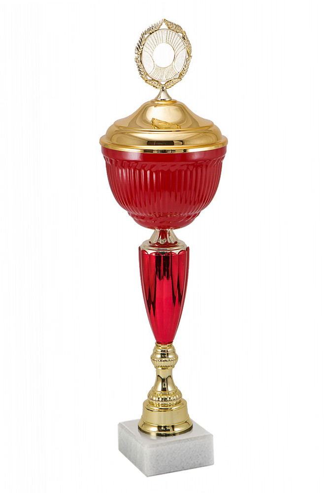 Кубок   "Рубин " на мраморной подставке с крышкой , высота 51 см, диаметр чаши 14 см арт. 1008-370-140 КЗ140