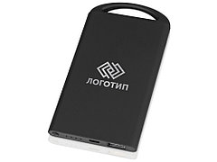 Портативное зарядное устройство Shine с зеркальной гравировкой, 4000 mAh, черный