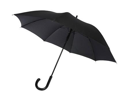 Fontana 23-дюймовый зонт карбонового цвета с механизмом автоматического открытия и изогнутой ручкой, черный, фото 2