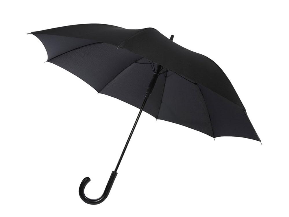 Fontana 23-дюймовый зонт карбонового цвета с механизмом автоматического открытия и изогнутой ручкой, черный - фото 1 - id-p224977438