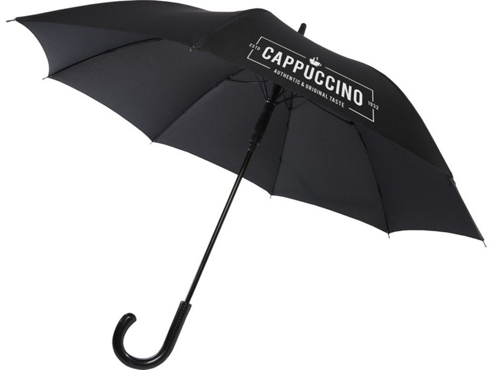 Fontana 23-дюймовый зонт карбонового цвета с механизмом автоматического открытия и изогнутой ручкой, черный - фото 5 - id-p224977438