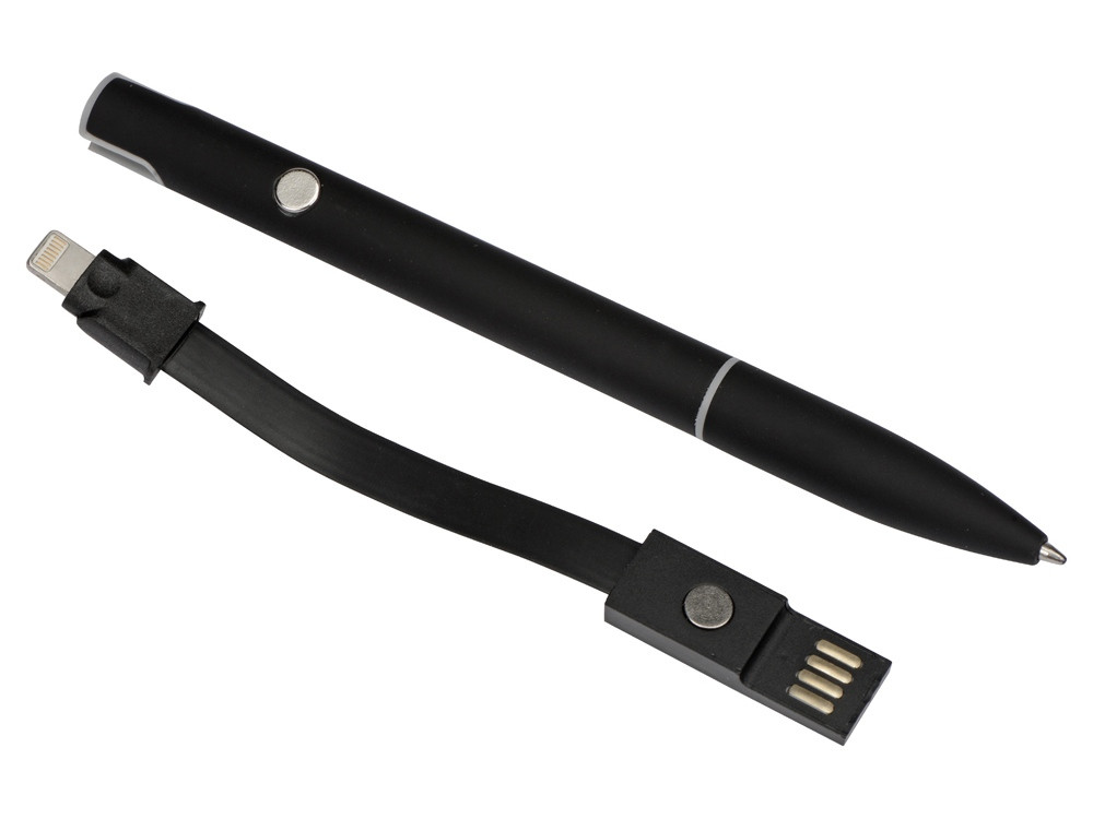 Ручка шариковая с кабелем USB, черный - фото 6 - id-p224977357