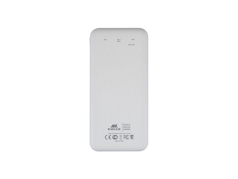 RIVACASE VA2240 (10000mAh) с дисплеем, белый, внешний аккумулятор 12/48 - фото 3 - id-p224977477