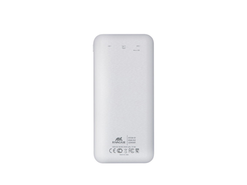 RIVACASE VA2280 (20000mAh) с дисплеем, белый, внешний аккумулятор /24 - фото 3 - id-p224977478