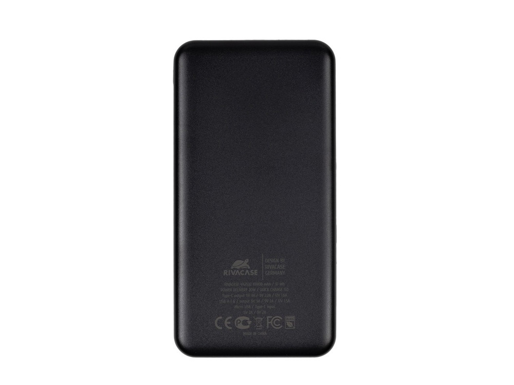 RIVACASE VA2532 (10000 мАч) QC/PD 20W внешний аккумулятор с дисплеем, черный 12/48 - фото 3 - id-p224977479