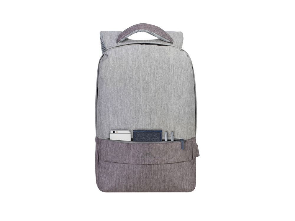 RIVACASE 7562 grey/mocha рюкзак для ноутбука 15.6, серый/кофейный - фото 7 - id-p224977458