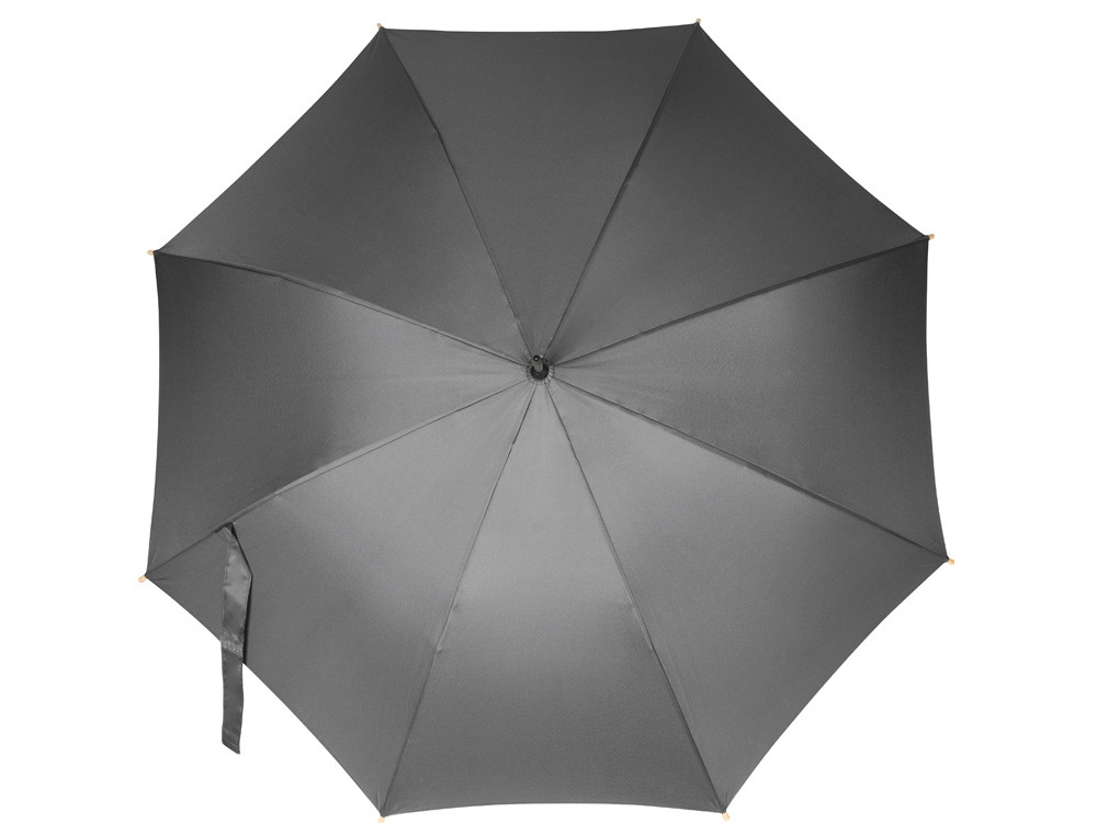 Зонт-трость 1134 Okobrella с деревянной ручкой и куполом из переработанного пластика, серый - фото 4 - id-p224977506