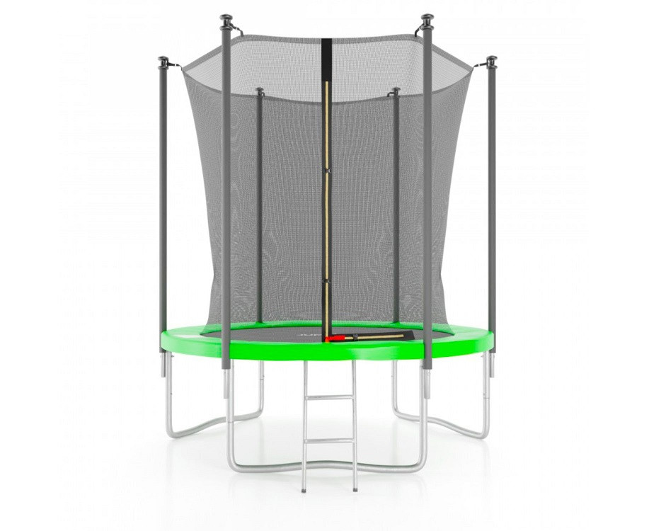Батут с защитной сеткой DFC JUMP4FUN 6 ft зеленый с лестницей - фото 1 - id-p224977550