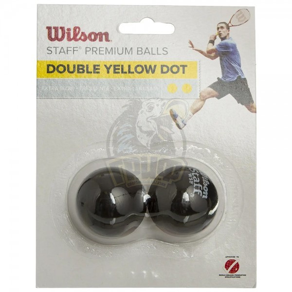 Мяч матчевый для сквоша Wilson Staff Squash 2 Yellow (2 мяча в упаковке) (арт. WRT617600) - фото 1 - id-p224536374