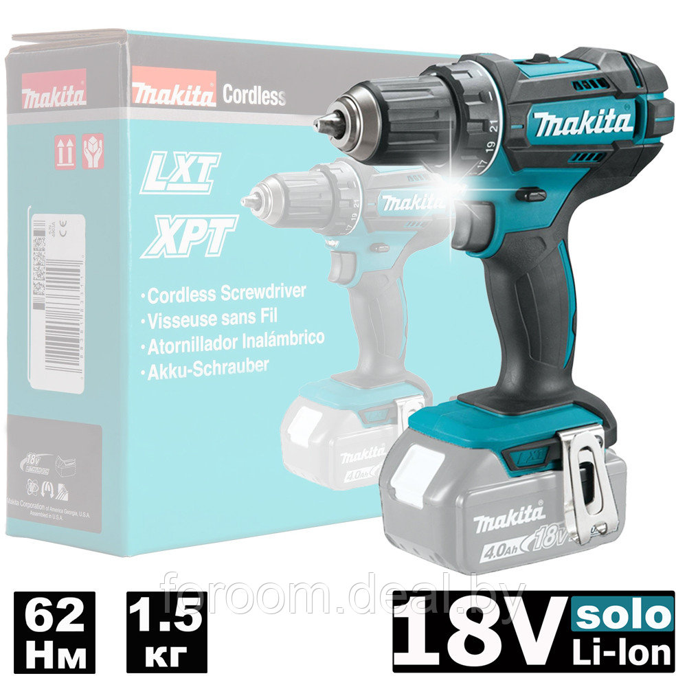 Дрель-шуруповерт аккумуляторная DDF482Z (DDF 482 Z) MAKITA - фото 1 - id-p224980064