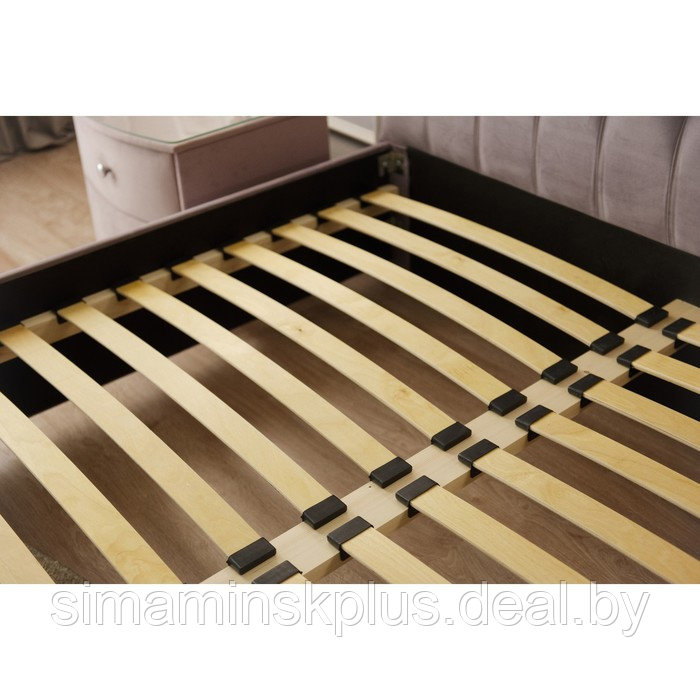 Кровать «Пальмира» без ПМ, 1500 × 1900 мм, встроенное основание, велюр, цвет velutto 11 - фото 4 - id-p224980635