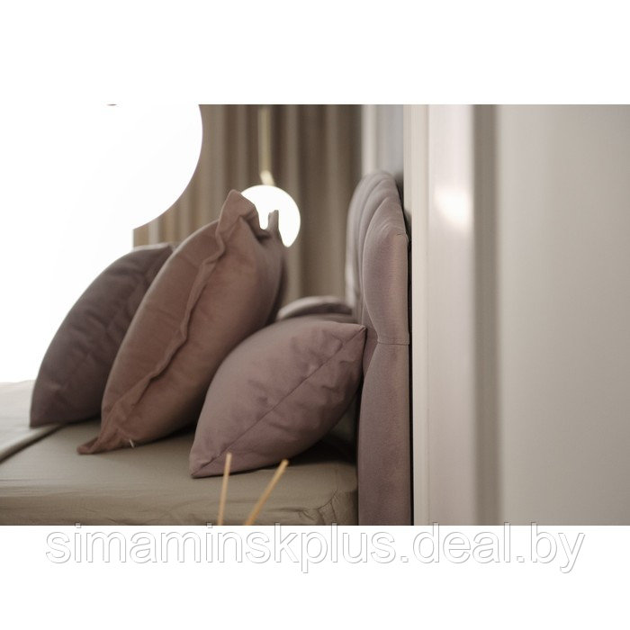 Кровать «Пальмира» без ПМ, 1500 × 1900 мм, встроенное основание, велюр, цвет velutto 11 - фото 8 - id-p224980635