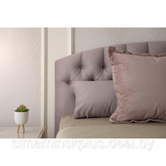 Кровать «Пальмира» без ПМ, 1500 × 1900 мм, встроенное основание, велюр, цвет velutto 11 - фото 9 - id-p224980635