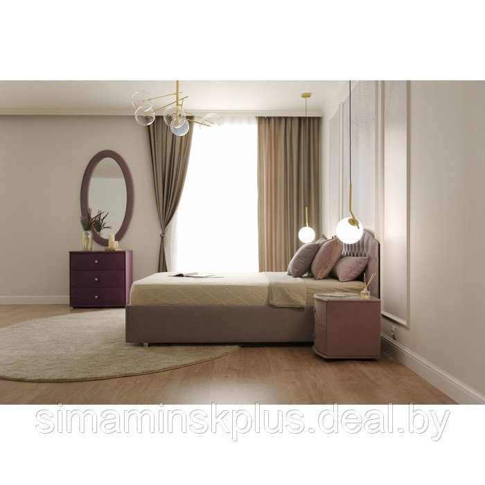Кровать «Пальмира» без ПМ, 1600 × 1900 мм, встроенное основание, велюр, цвет velutto 11 - фото 7 - id-p224980637