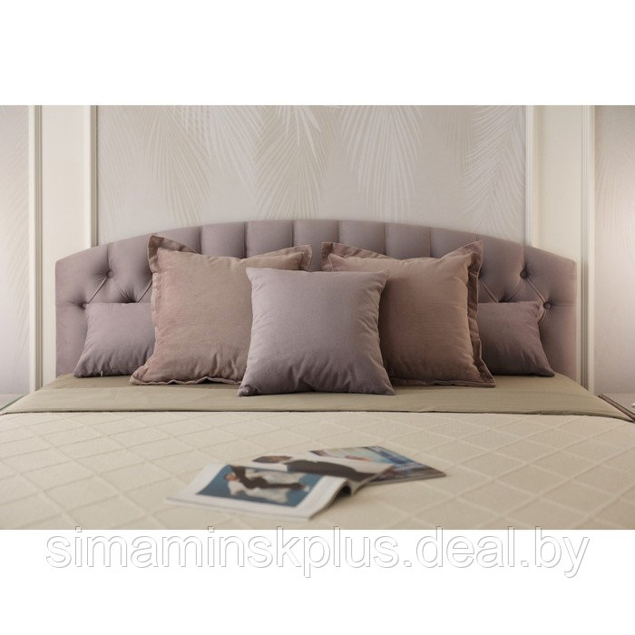 Кровать «Пальмира» без ПМ, 1600 × 2000 мм, встроенное основание, велюр, цвет velutto 11 - фото 6 - id-p224980639