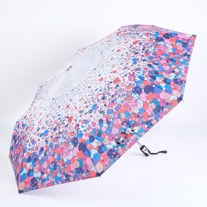 Зонт автоматический «Клякса», облегчённый, эпонж, 3 сложения, 8 спиц, R = 52 см, разноцветный - фото 1 - id-p224980770