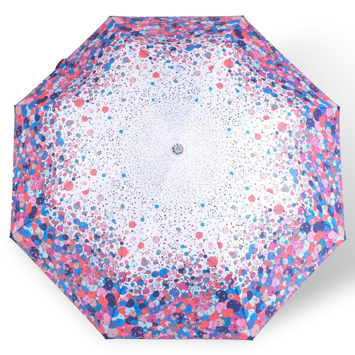 Зонт автоматический «Клякса», облегчённый, эпонж, 3 сложения, 8 спиц, R = 52 см, разноцветный - фото 2 - id-p224980770