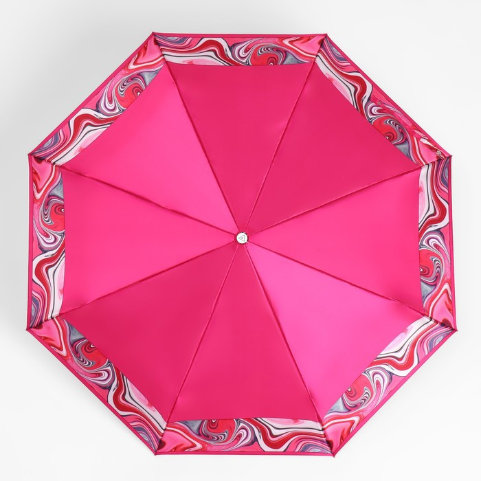 Зонт автоматический «Орнамент», облегчённый, сатин, 3 сложения, 8 спиц, R = 52 см, цвет розовый - фото 2 - id-p224980771