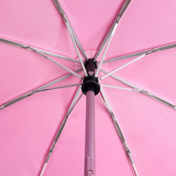 Зонт автоматический «Орнамент», облегчённый, сатин, 3 сложения, 8 спиц, R = 52 см, цвет розовый - фото 3 - id-p224980771