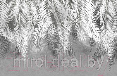 Фотообои листовые Citydecor Пальмовые листья серые гранж - фото 1 - id-p224981228