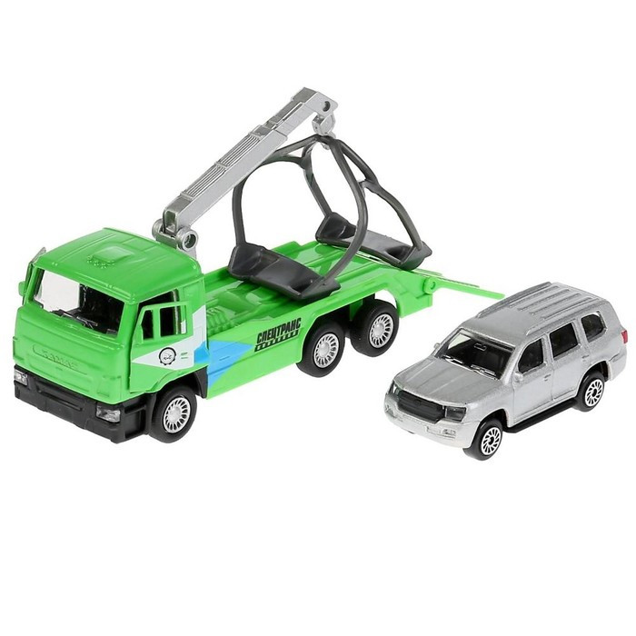 Набор металлических инерционных машин «Камаз-эвакуатор + Toyota Land Cruiser», 12 см и 7,5 см - фото 6 - id-p224981583