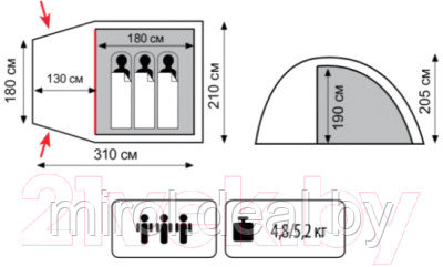 Палатка Totem Apache 3 V2 / TTT-023 - фото 2 - id-p224981602