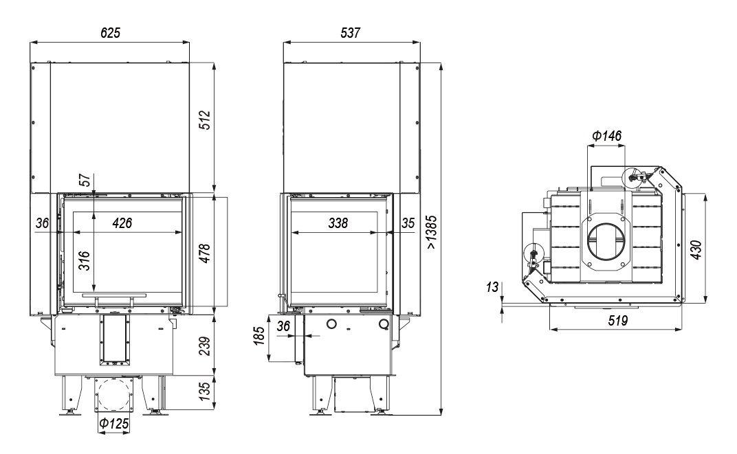 DEFRO HOME INTRA XSM BL/BP MINI G каминные топки - фото 5 - id-p224960940