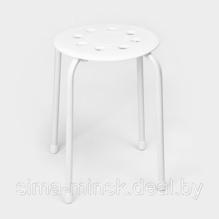 Табурет с пластмассовым сиденьем, цвет белый - фото 2 - id-p224983050