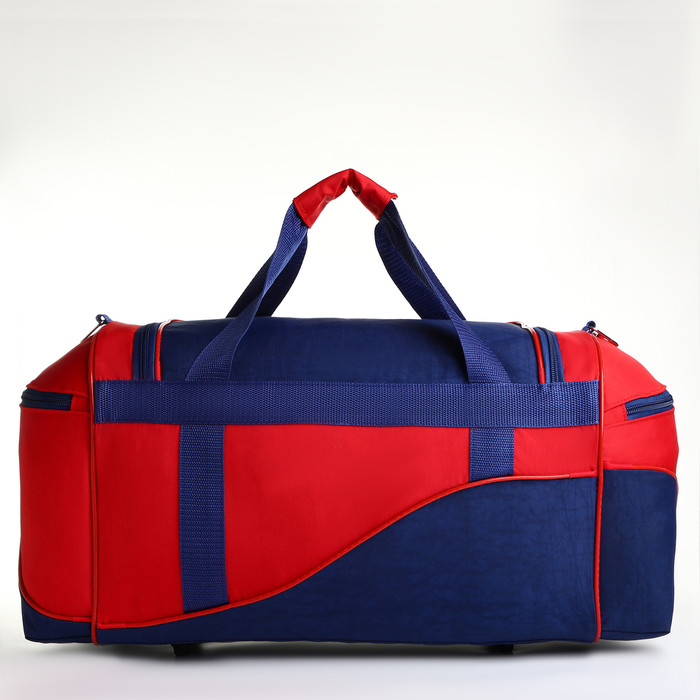 Сумка спортивная на молнии с подкладкой, 3 наружных кармана, цвет синий/красный - фото 2 - id-p224983181