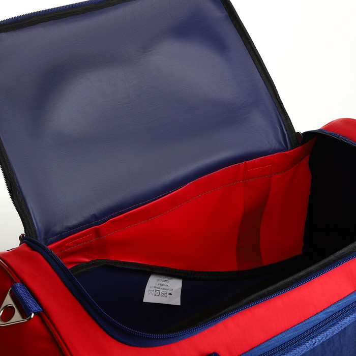 Сумка спортивная на молнии с подкладкой, 3 наружных кармана, цвет синий/красный - фото 3 - id-p224983181