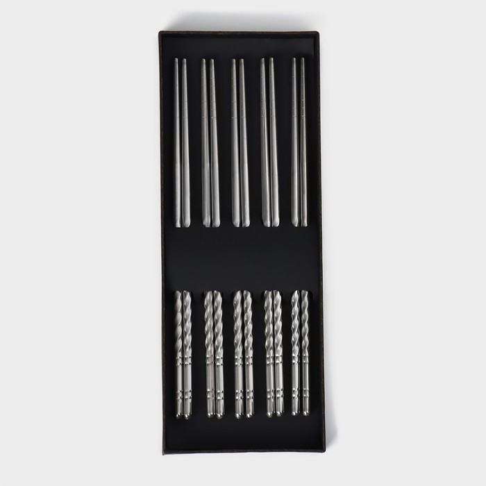Набор палочек для суши Magistro 22,5 см, 5 пар, 201 сталь, d=0,5 см - фото 5 - id-p224983359