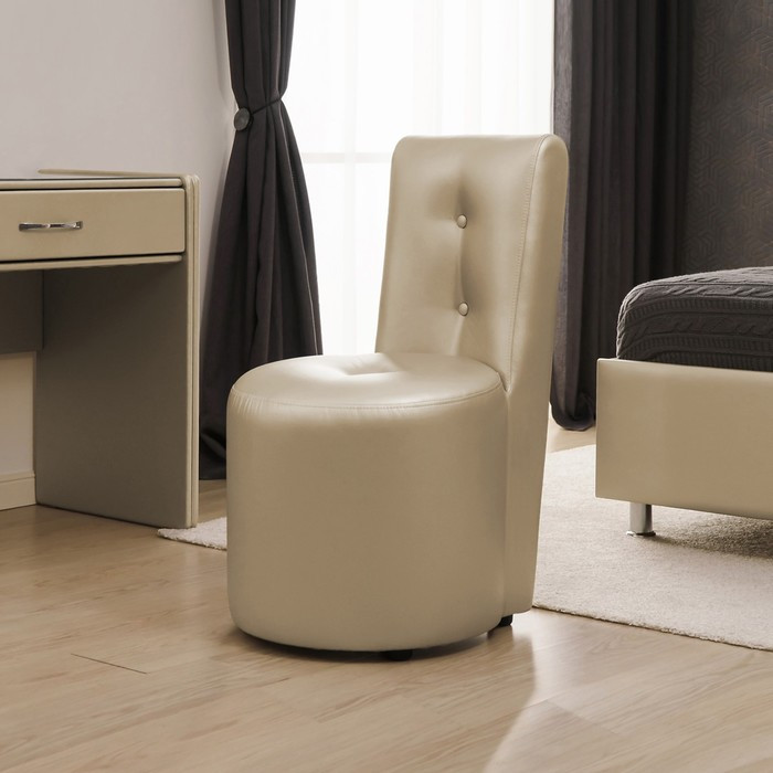 Кресло «Рондель», 500×550×915 мм, Металлические пуговицы, Экокожа, цвет nice beige - фото 1 - id-p224983370