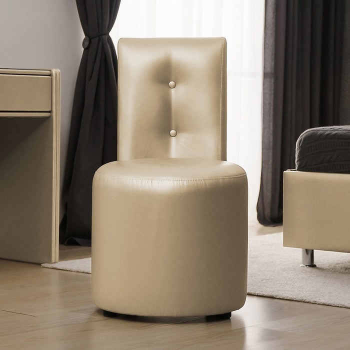 Кресло «Рондель», 500×550×915 мм, Металлические пуговицы, Экокожа, цвет nice beige - фото 2 - id-p224983370