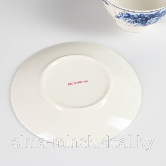Чайная пара Доляна «Аззурро», 2 предмета: чашка 240 мл, блюдце d=15,2 см, цвет белый - фото 3 - id-p224983579
