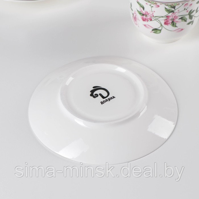 Сервиз фарфоровый чайный Доляна «Бланко», 4 предмета: 2 чашки 220 мл, 2 блюдца d=14,2 см, цвет белый - фото 4 - id-p224983584