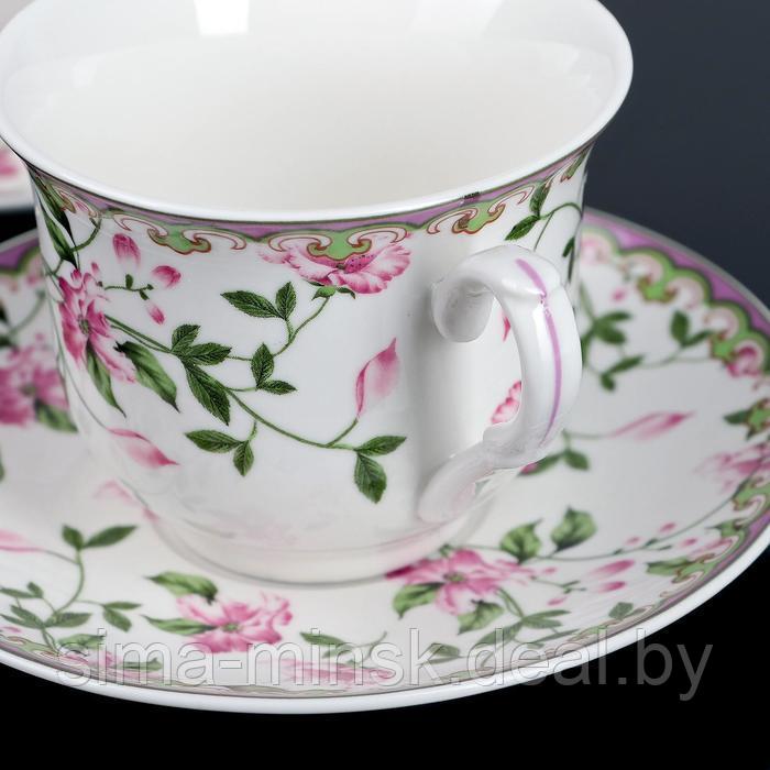 Сервиз фарфоровый чайный Доляна «Бланко», 4 предмета: 2 чашки 220 мл, 2 блюдца d=14,2 см, цвет белый - фото 6 - id-p224983584