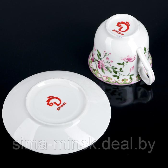 Сервиз фарфоровый чайный Доляна «Бланко», 4 предмета: 2 чашки 220 мл, 2 блюдца d=14,2 см, цвет белый - фото 7 - id-p224983584