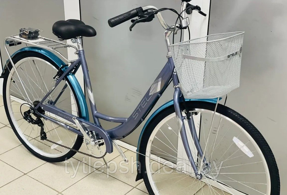 Городской Велосипед STELS Navigator 395 рама 20, 2023 серо-голубой - фото 2 - id-p224984029