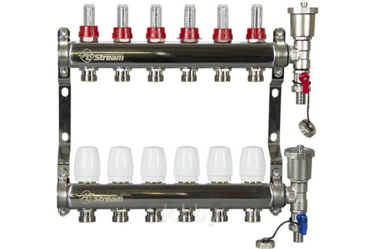 Коллекторная группа на 6 выходов для теплого пола в сборе ALTSTREAM