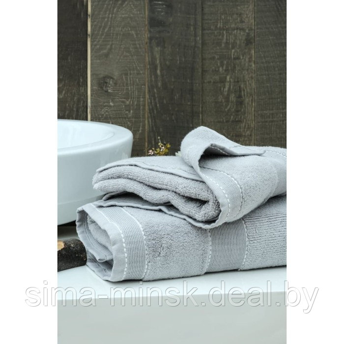 Полотенце Arya Home Gloss, размер 50X90 см, цвет светло-серый - фото 3 - id-p224984247
