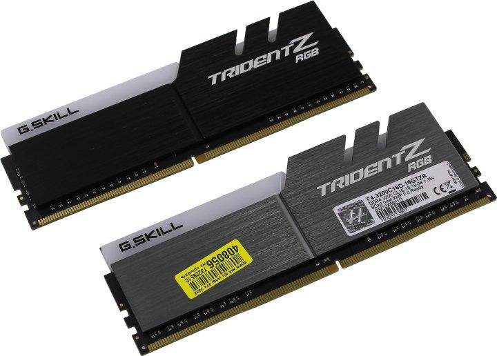 Модуль памяти G.Skill TridentZ F4-3200C16D-16GTZR DDR4 DIMM 16Gb KIT 2*8Gb PC-25600 CL16 - фото 1 - id-p224983142