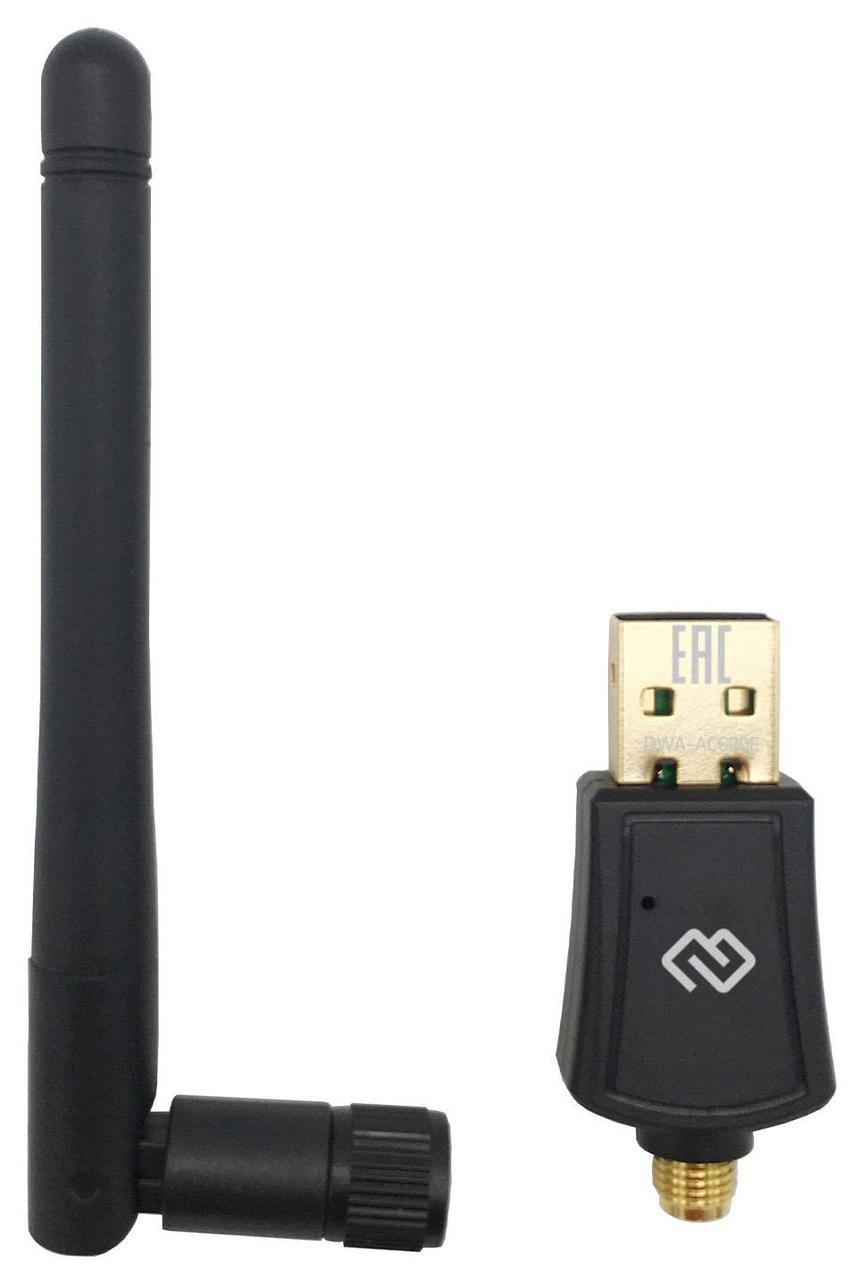 Сетевой адаптер WiFi Digma DWA-AC600E AC600 USB 2.0 (ант.внеш.съем) 1ант. (упак.:1шт) - фото 1 - id-p224983658