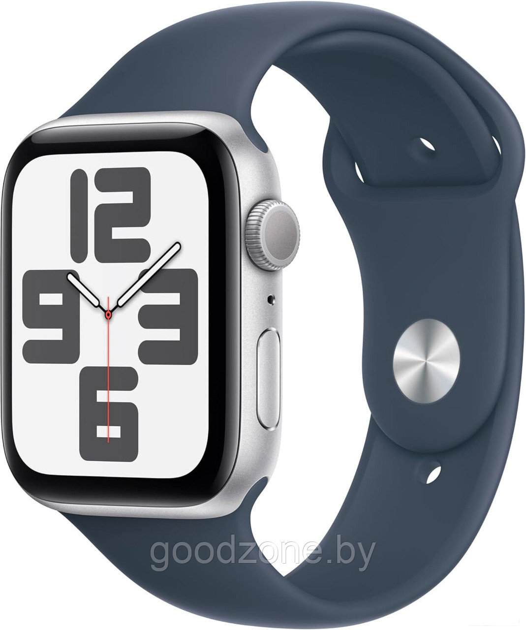 Умные часы Apple Watch SE 2 44 мм (алюминиевый корпус, серебристый/грозовой синий, спортивный силиконовый