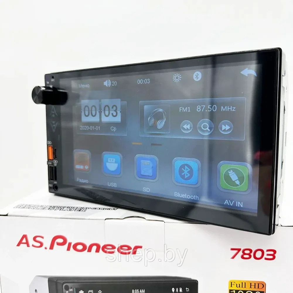 Автомагнитола 2Din  AS.Pioneer 7803 ,  Пульт ДУ Сенсорный экран 7" FM радио,Bluetooth