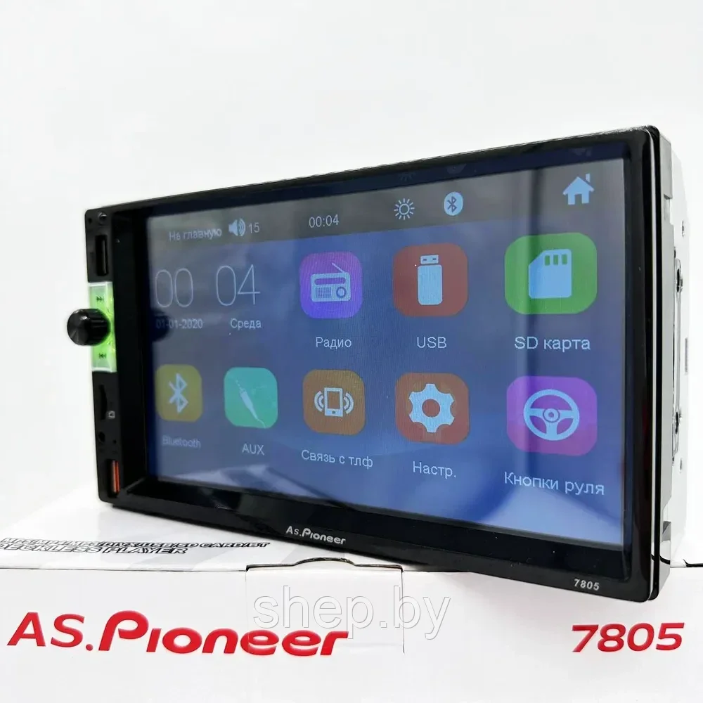 Автомагнитола 2Din  AS.Pioneer 7805 ,  Пульт ДУ Сенсорный экран 7" FM радио,Bluetooth