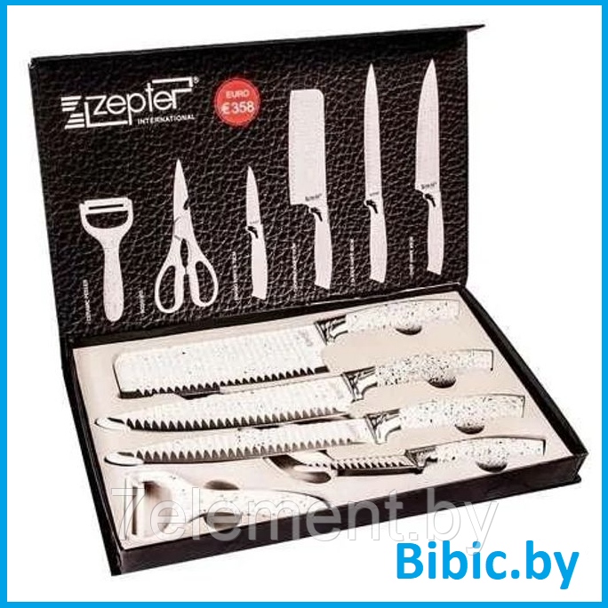 Набор ножей zepter на 6 предметов, ножи кухонные и принадлежности, нож кухонный цептер - фото 2 - id-p224985825