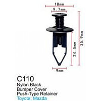 C0110(Mazda) Forsage клипса Клипса для крепления внутренней обшивки а/м Мазда пластиковая (100шт/уп.)