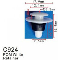 C0924(VW) Forsage клипса Клипса для крепления внутренней обшивки а/м Фольксваген пластиковая (100шт/уп.)