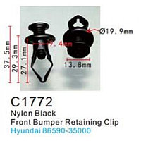 C1772(Hyundai) Forsage клипса Клипса для крепления внутренней обшивки а/м Хендай пластиковая (100шт/уп.)